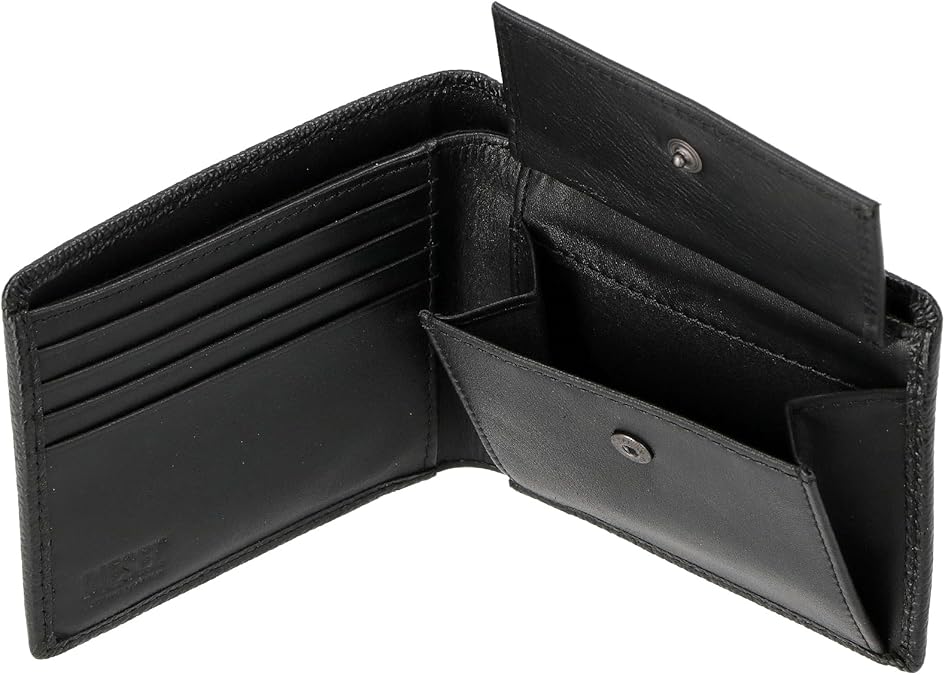 35 極美品　DIESEL ディーゼル　二つ折り財布　折り財布 ディーゼル DIESEL 二つ折り財布 （ブラック） - ファッション